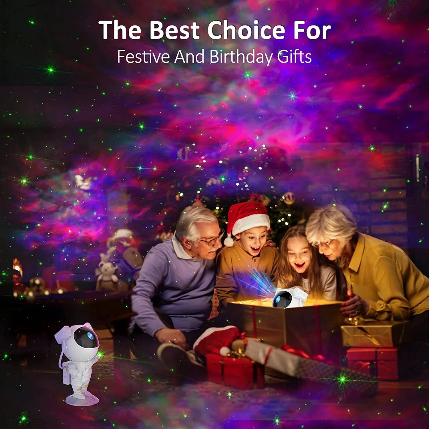 Astronaut Nebula Galaxy Light - Kids Night Projector Remote